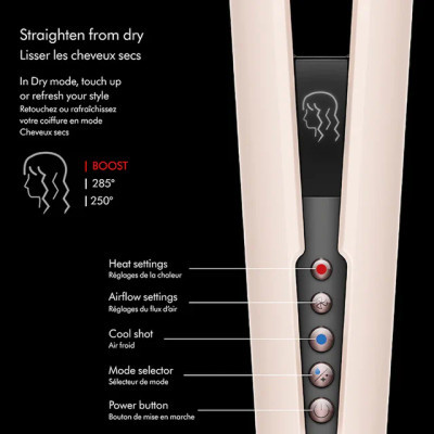 اتو مو سشوار دایسون آمبر سیلک ( رنگ کهربایی) مدل Dyson Airstrait amber silk HT01